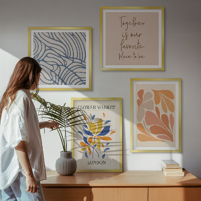 Polyptychon mit rahmen Moderne abstrakte Blumen