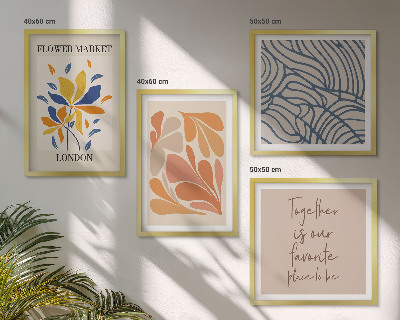 Polyptychon mit rahmen Moderne abstrakte Blumen
