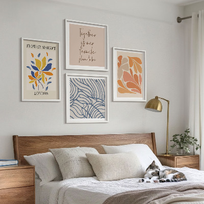 Polyptychon mit rahmen Moderne abstrakte Blumen