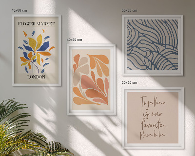 Polyptychon mit rahmen Moderne abstrakte Blumen