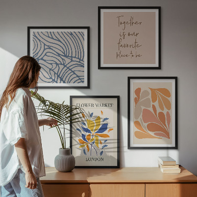 Polyptychon mit rahmen Moderne abstrakte Blumen