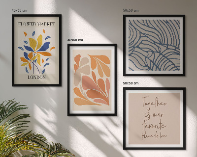 Polyptychon mit rahmen Moderne abstrakte Blumen