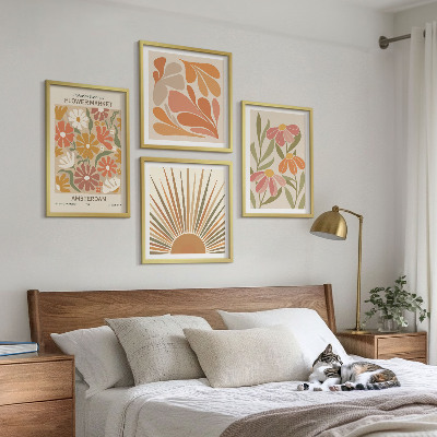 Polyptychon mit rahmen Pastellfarbene Sonnenblumen