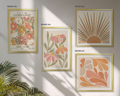 Polyptychon mit rahmen Pastellfarbene Sonnenblumen