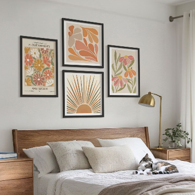 Polyptychon mit rahmen Pastellfarbene Sonnenblumen