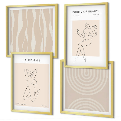 Polyptychon mit rahmen Eine Sammlung minimalistischer Formen