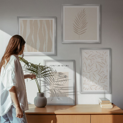 Wanddeko-set Minimalistische Pflanzenmotive