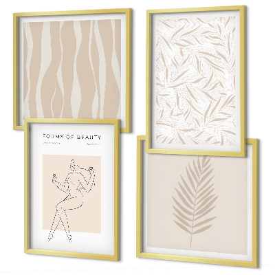 Wanddeko-set Minimalistische Pflanzenmotive