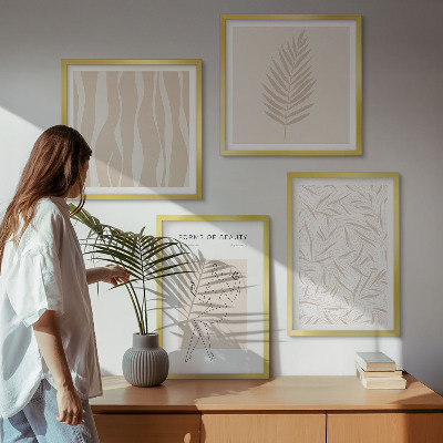 Wanddeko-set Minimalistische Pflanzenmotive
