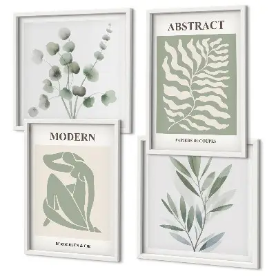 Wanddeko-Set mit Matisse-inspirierten Boho-Pflanzenmotiven