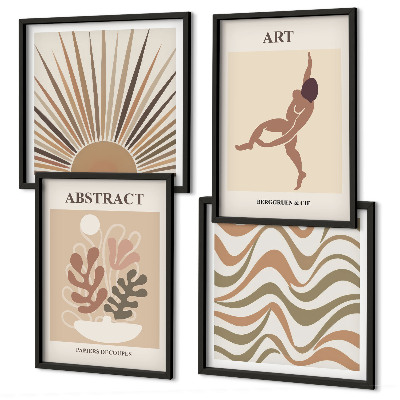 Polyptychon mit rahmen Matisse Boho abstrakte Muster