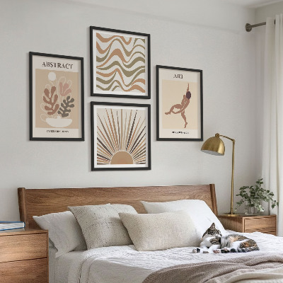 Polyptychon mit rahmen Matisse Boho abstrakte Muster