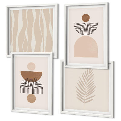 Wanddeko-set Abstrakte Formen braun beige