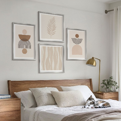 Wanddeko-set Abstrakte Formen braun beige