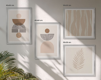 Wanddeko-set Abstrakte Formen braun beige