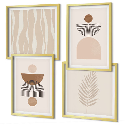 Wanddeko-set Abstrakte Formen braun beige