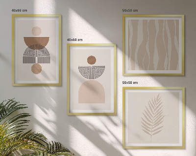 Wanddeko-set Abstrakte Formen braun beige