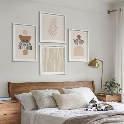 Wanddeko-set Abstrakte Formen braun beige