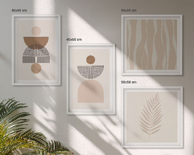 Wanddeko-set Abstrakte Formen braun beige