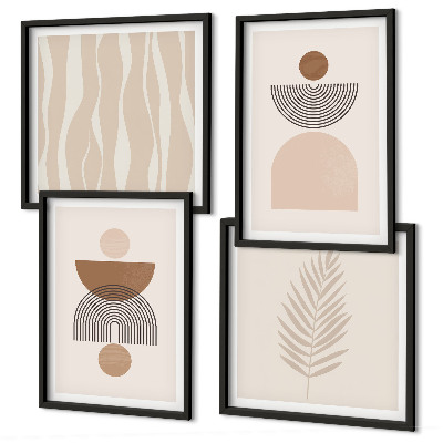Wanddeko-set Abstrakte Formen braun beige