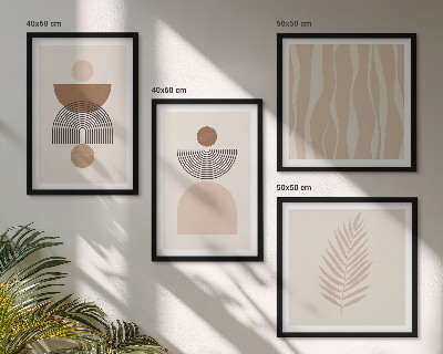Wanddeko-set Abstrakte Formen braun beige