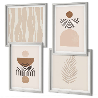 Wanddeko-set Abstrakte Formen braun beige