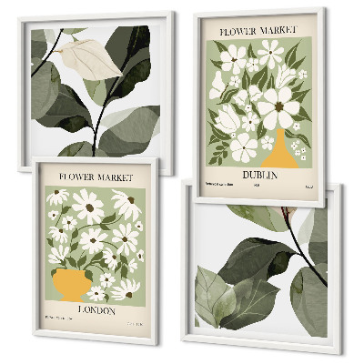 Wanddeko-set Blumenmuster London Dublin
