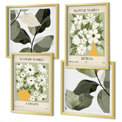 Wanddeko-set Blumenmuster London Dublin
