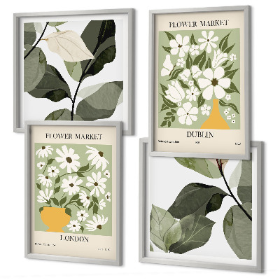 Wanddeko-set Blumenmuster London Dublin