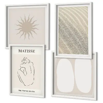 Minimalistische Sandwellen als gerahmtes Polyptychon