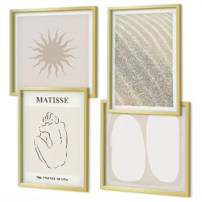 Minimalistische Sandwellen als gerahmtes Polyptychon