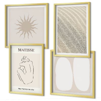 Polyptychon mit rahmen Minimalistische Sandwellen