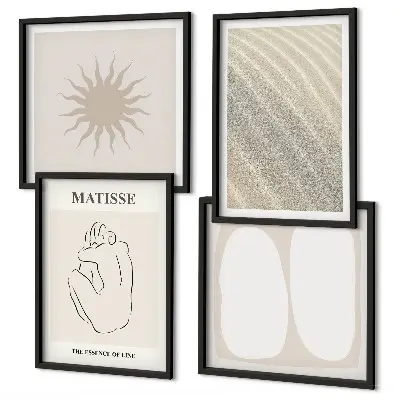 Minimalistische Sandwellen als gerahmtes Polyptychon