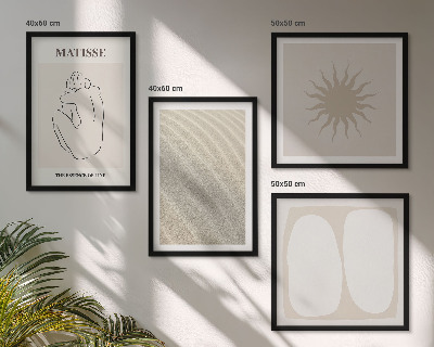 Polyptychon mit rahmen Minimalistische Sandwellen