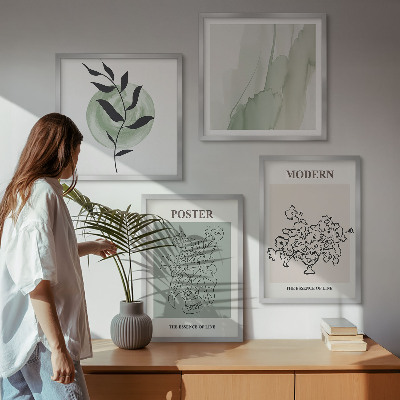 Polyptychon mit rahmen Blumen in einer modernen Vase