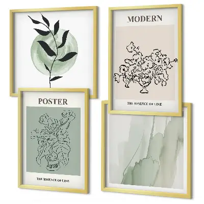 Blumen in einer modernen Vase als gerahmtes Polyptychon