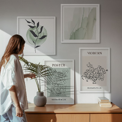 Polyptychon mit rahmen Blumen in einer modernen Vase
