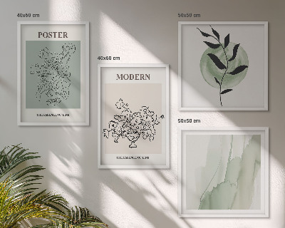 Polyptychon mit rahmen Blumen in einer modernen Vase