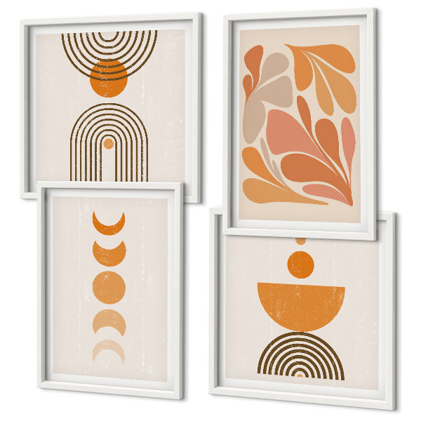 Wanddeko-set Abstrakte orange Formen