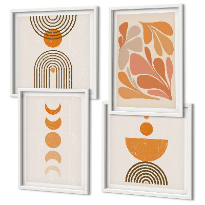 Wanddeko-set Abstrakte orange Formen