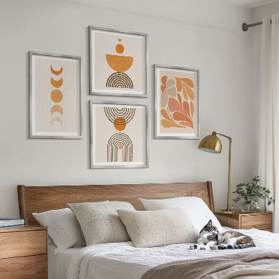 Wanddeko-set Abstrakte orange Formen