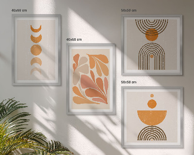 Wanddeko-set Abstrakte orange Formen