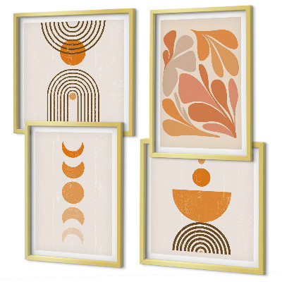Wanddeko-set Abstrakte orange Formen