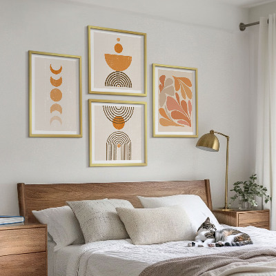 Wanddeko-set Abstrakte orange Formen