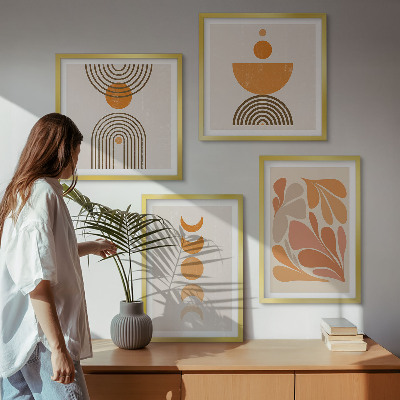 Wanddeko-set Abstrakte orange Formen