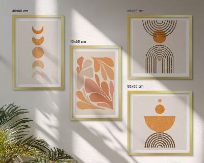 Wanddeko-set Abstrakte orange Formen