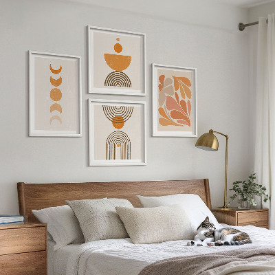 Wanddeko-set Abstrakte orange Formen