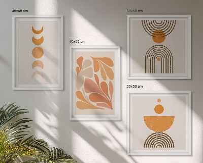 Wanddeko-set Abstrakte orange Formen
