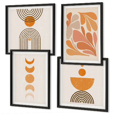 Wanddeko-set Abstrakte orange Formen