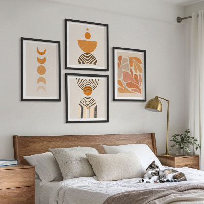 Wanddeko-set Abstrakte orange Formen